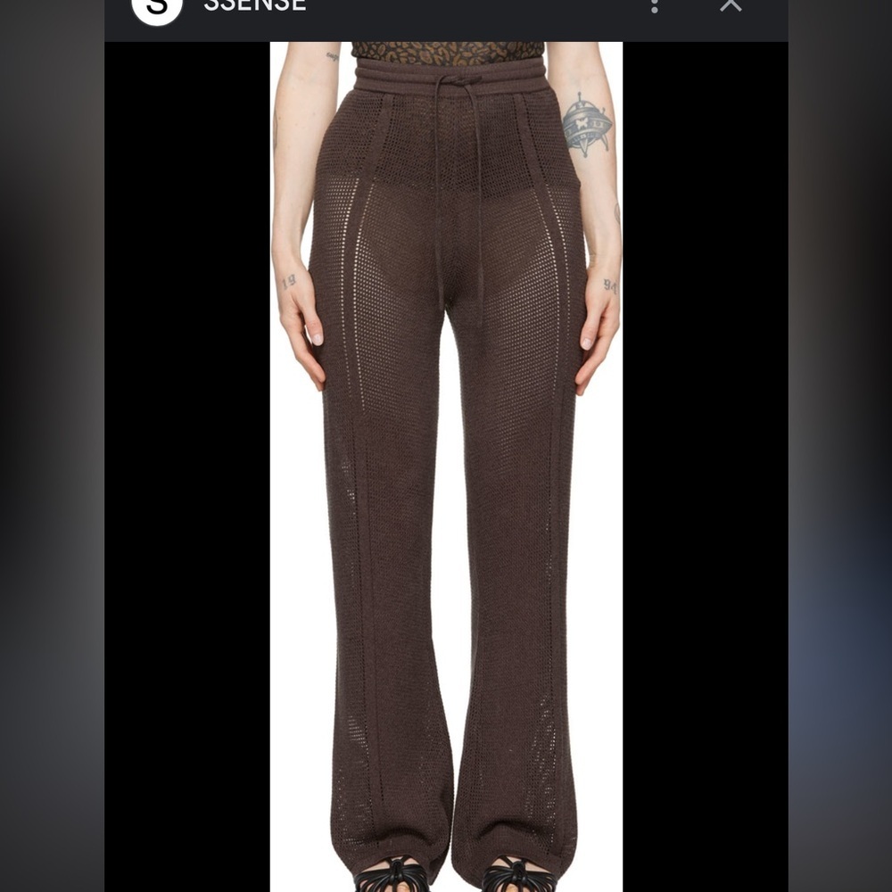 NANUSHKA WOMENS LARGE BEACH Elegant Brown Ribbed Women's Pants
